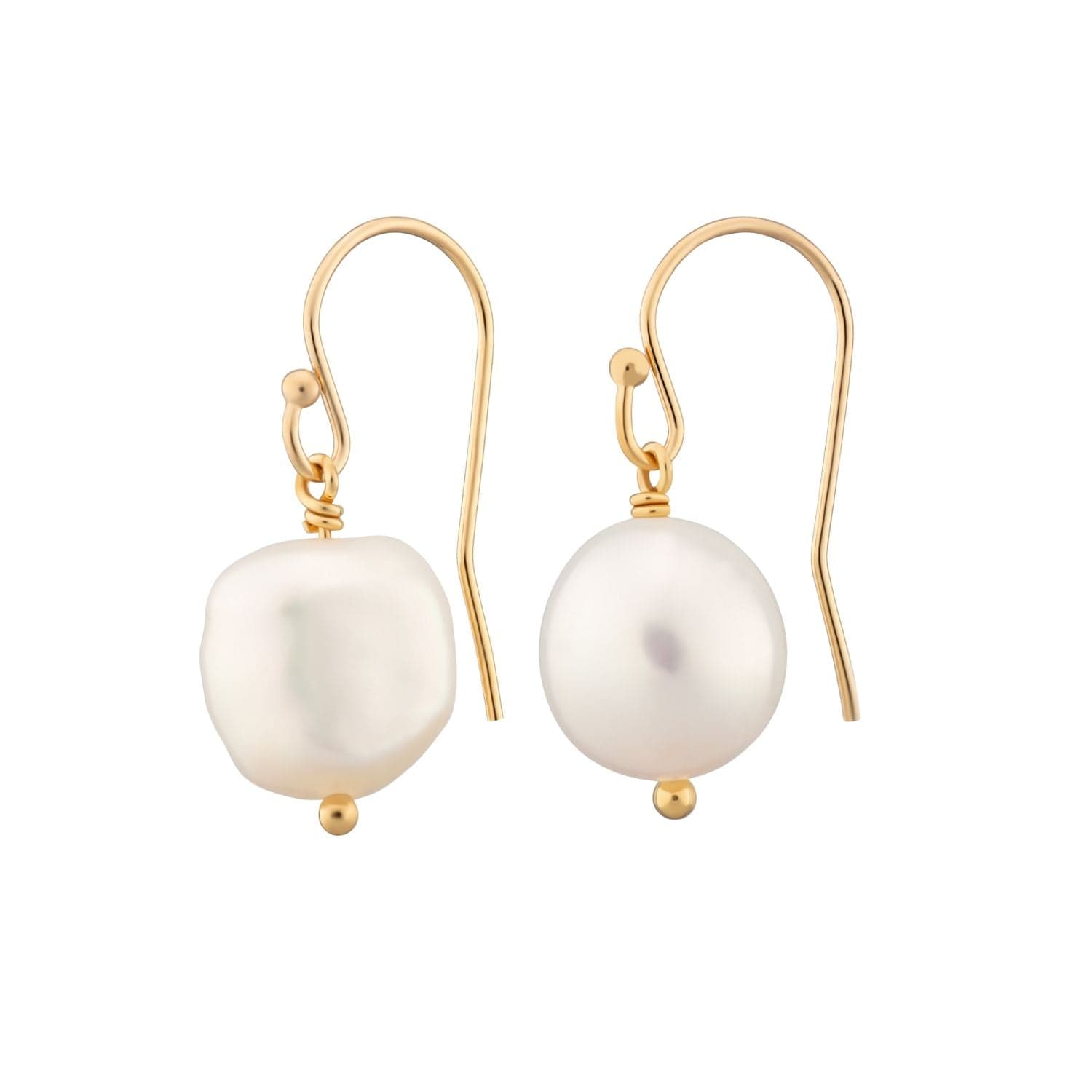 18ct Gold Plated Sterling Silver Baroque Pearl Hook Earrings