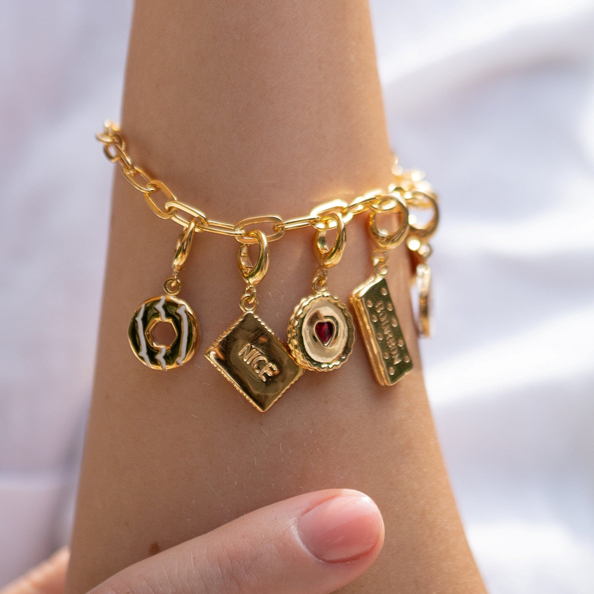 Gold Plated 925 Silver Oval Link Bracelet for Charms