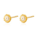 Sterling Silver Two-Toned Sunflower Stud Earrings with 18ct Gold Plating