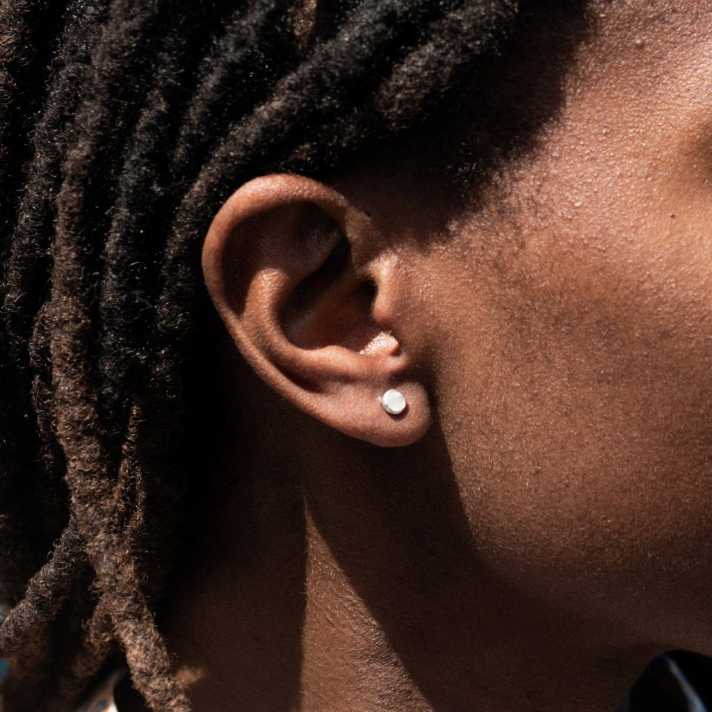 925 Sterling Silver Stud Earrings with Natural Moonstone 4mm