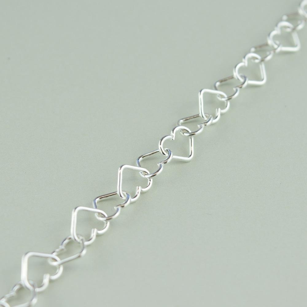 925 Sterling Silver Children’s Heart Link Bracelet