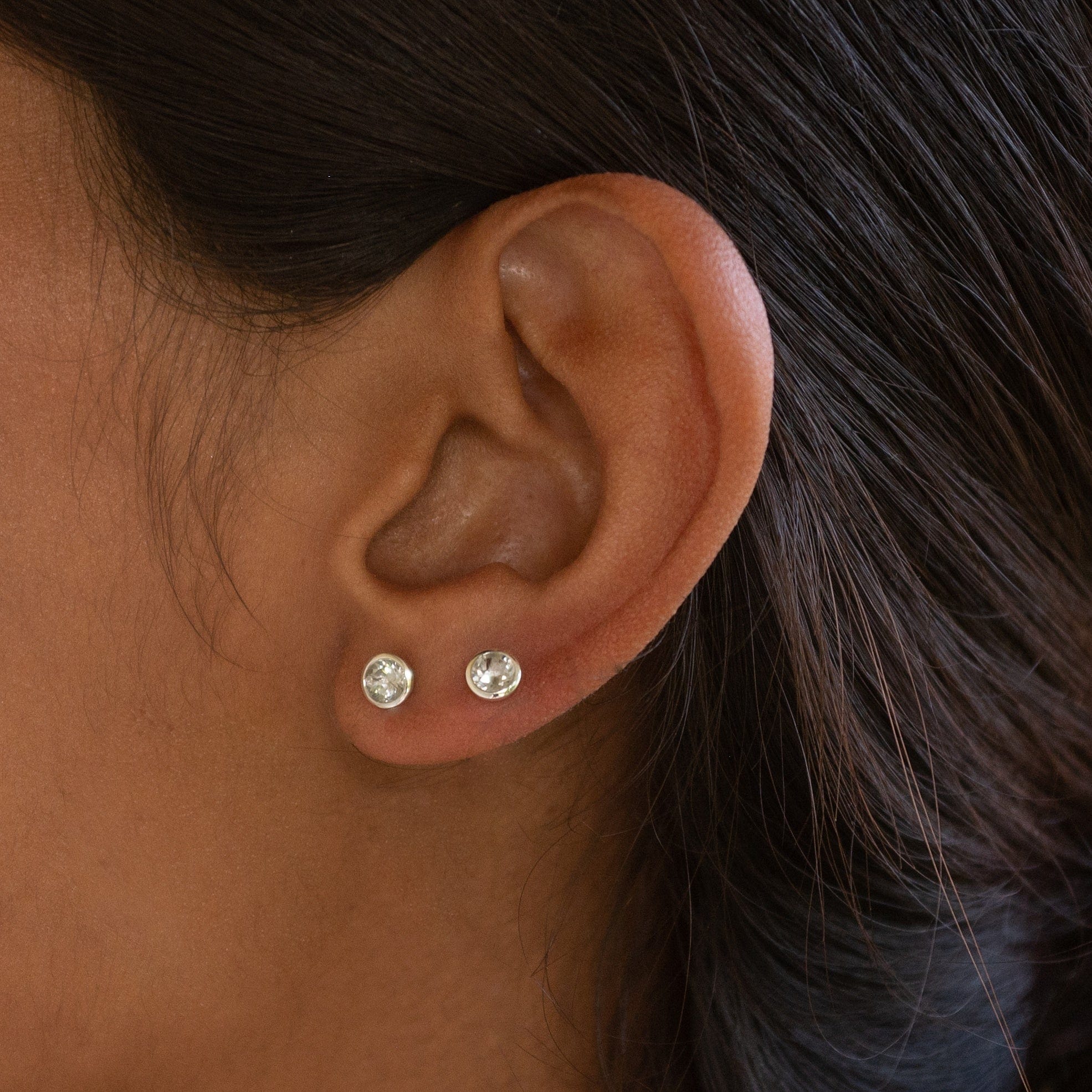 4mm White Topaz Stud Earrings in Sterling Silver