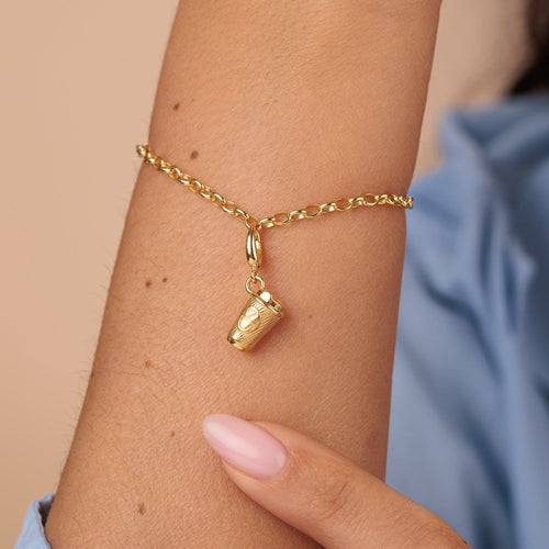 18ct Gold Plated Sterling Silver Coffee Cup Charm Necklace