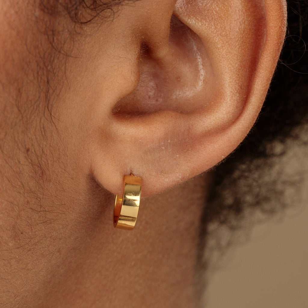 18ct Gold Plated Sterling Silver Small Hoop Earrings 12mm