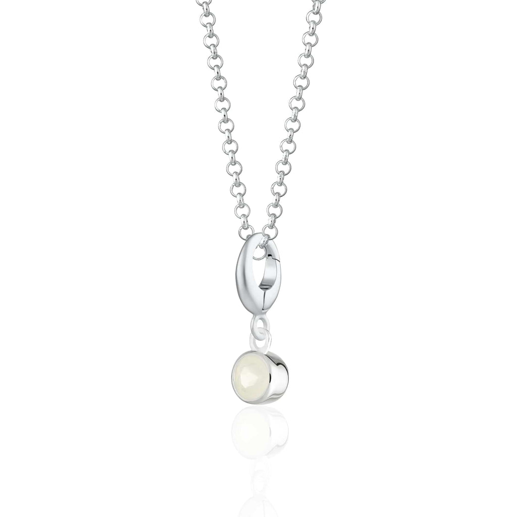 925 Sterling Silver Moonstone Necklace with 5mm Pendant