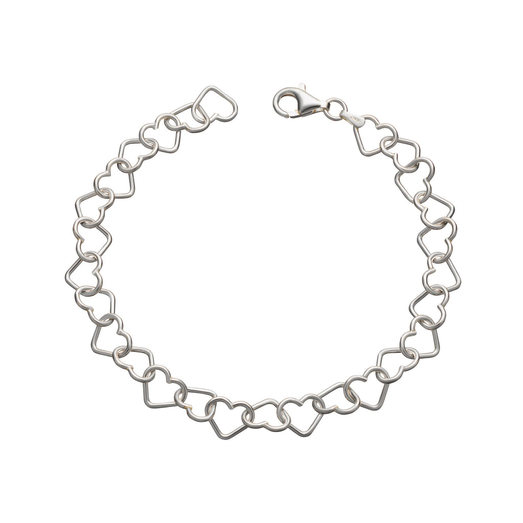925 Sterling Silver Children’s Heart Link Bracelet
