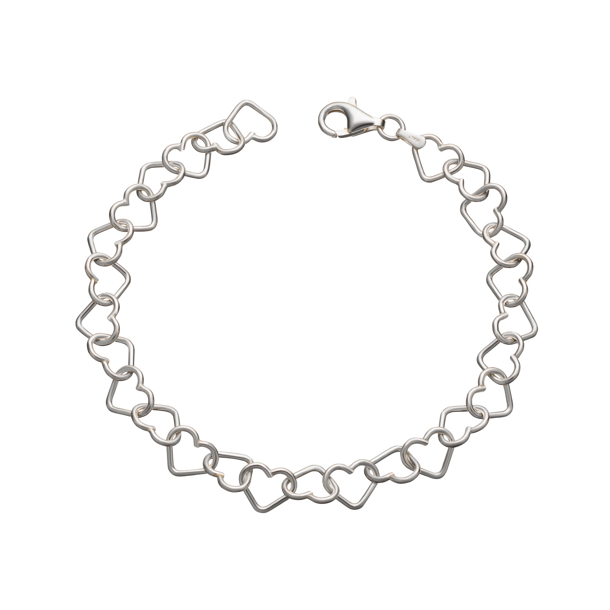 925 Sterling Silver Children’s Heart Link Bracelet