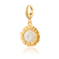 18ct Gold Plated Sterling Silver Sunflower Charm for Bracelets