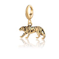 18ct Gold Plated Sterling Silver Tiger Charm with Clip-On Clasp